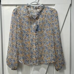 Samsoe Womens Blouse Small NWT $150 Zarani Floral Cottagecore Peasant Milkmaid